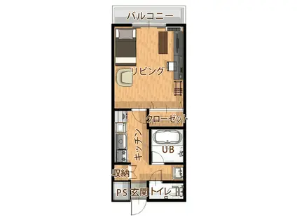 ファーニッシュド・ステイ長野柳町(1K/3階)の間取り写真