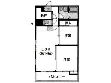 ニュー赤羽ハイツ(2LDK/2階)の間取り写真