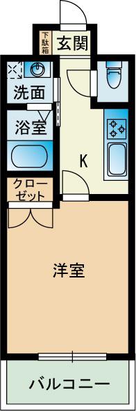 大三祇園ビル(1K/8階)の間取り写真