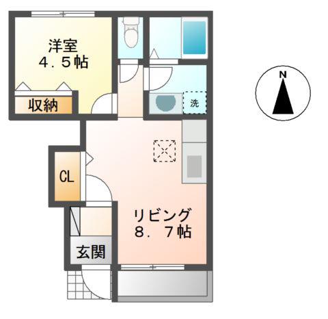 エイ・ティ テラス(1LDK/1階)の間取り写真