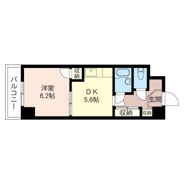 NAKAMICHI MANSION(1DK/5階)の間取り写真