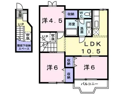 K・レジデンスI(3LDK/2階)の間取り写真