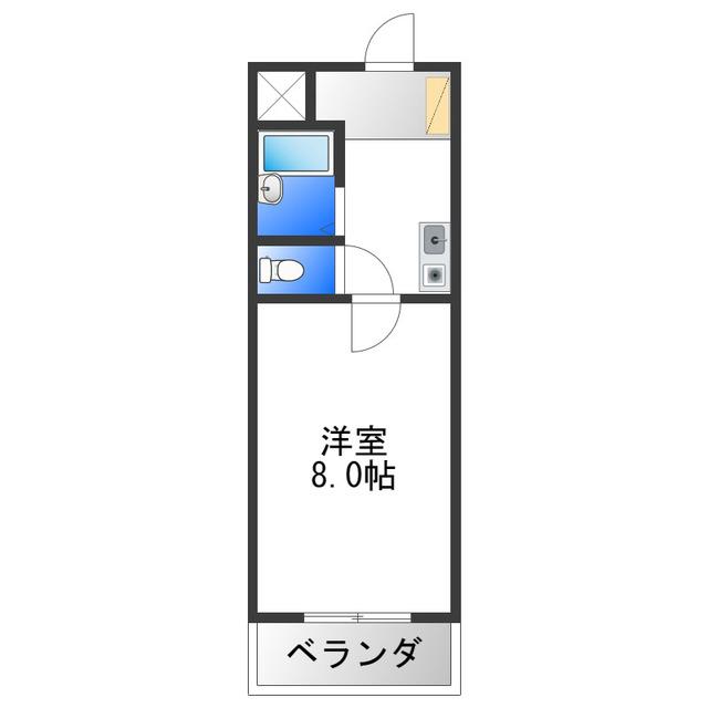 メゾンなか(1K/3階)の間取り写真