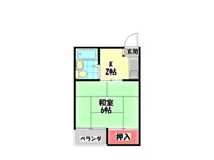 戎マンション(1K/2階)の間取り写真