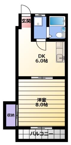舘山寺サウスコーポ(1DK/2階)の間取り写真