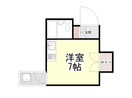 ホワイエMIYAMACHI(ワンルーム/2階)の間取り写真