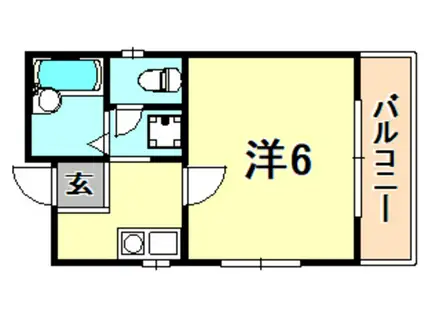 メゾンユキ(1K/3階)の間取り写真