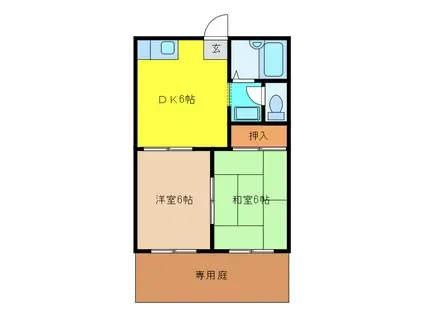 メゾンラポール(2DK/1階)の間取り写真