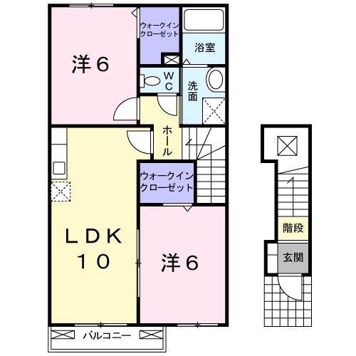 アル・クレジオ(2LDK/2階)の間取り写真