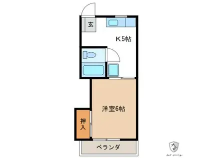 メゾンカトー(1K/1階)の間取り写真