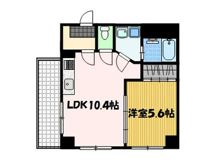 プレザント文教通(1LDK/5階)の間取り写真