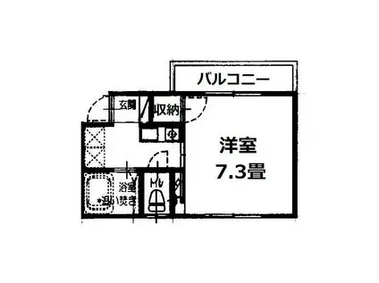 グレースヴィレッジ(1K/2階)の間取り写真