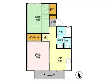 セジュールAI(2K/2階)の間取り写真