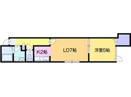 ドリームセイヤ(1LDK/2階)の間取り写真