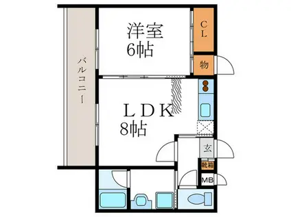 コンフォート修学院(1LDK/3階)の間取り写真