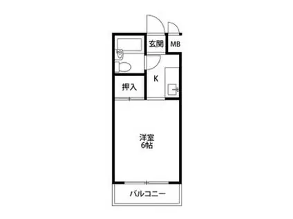 RESIDENCE610(1K/4階)の間取り写真