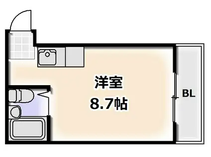 ビジタル浪速3(ワンルーム/2階)の間取り写真