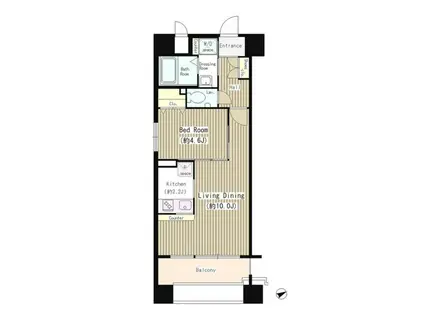 新交通ゆりかもめ 芝浦ふ頭駅 徒歩12分 10階建 築18年(1LDK/10階)の間取り写真