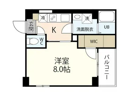 ライフメント国泰寺III(1K/8階)の間取り写真