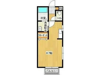 メゾン・ソレイユII(1K/2階)の間取り写真