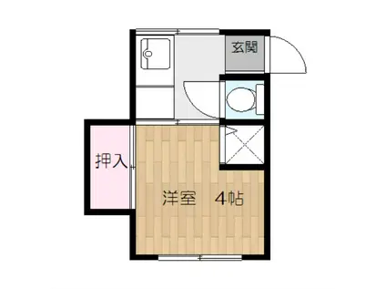 神田荘(1K/1階)の間取り写真