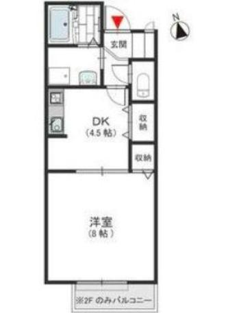 アルシオネ(1DK/1階)の間取り写真