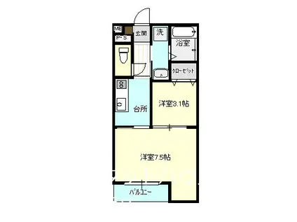 PRIMA VISTA永昌東(2K/1階)の間取り写真