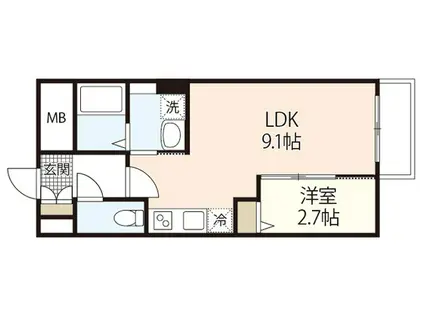 月光南観音弐番館(1LDK/1階)の間取り写真