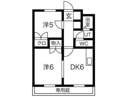 樽見鉄道 十九条駅 徒歩9分 2階建 築29年(2DK/1階)の間取り写真