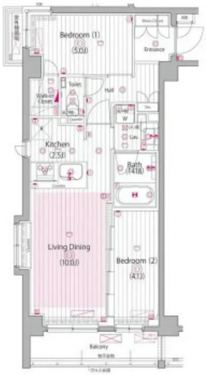 ガーラ・ヒルズ新宿 4階階 間取り