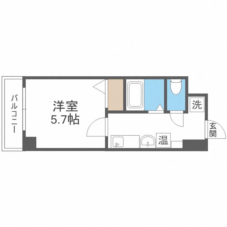 プレミアム本町(1K/6階)の間取り写真