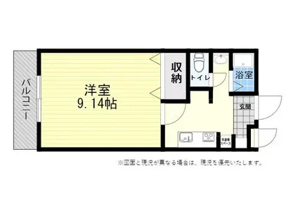 メゾンド王ノ瀬(1K/3階)の間取り写真