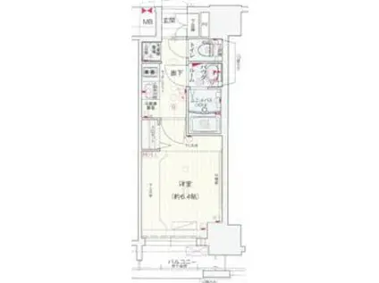 ファステート東別院シュプール(1K/4階)の間取り写真