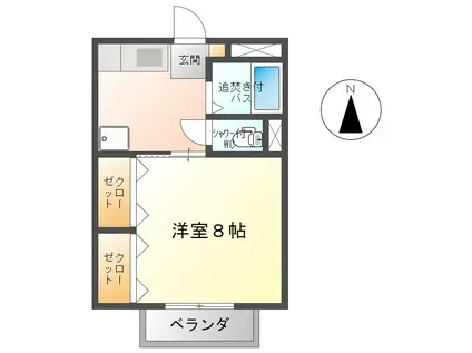 ソレイユケン(1K/2階)の間取り写真