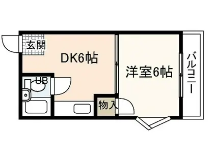 コーポエリ(1DK/2階)の間取り写真