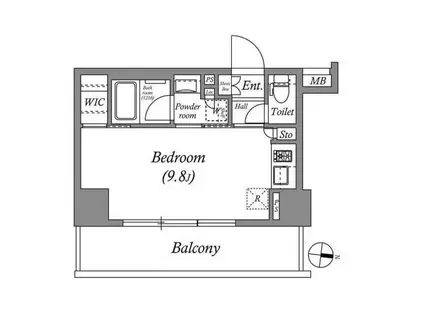 ブラウ住吉(ワンルーム/3階)の間取り写真