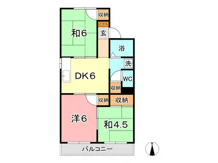 パークサイド勇崎(3DK/2階)の間取り写真