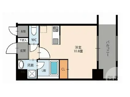 サザンクレスト堺東(ワンルーム/4階)の間取り写真