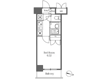 LASANTE広尾 ラサンテ広尾(1K/6階)の間取り写真