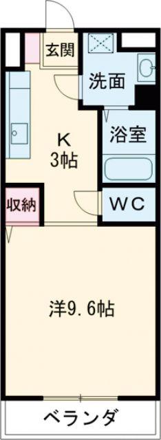 セントリバーヒルズひばりが丘II(1K/2階)の間取り写真
