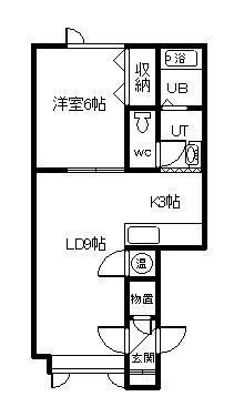 アイリス(1LDK/1階)の間取り写真