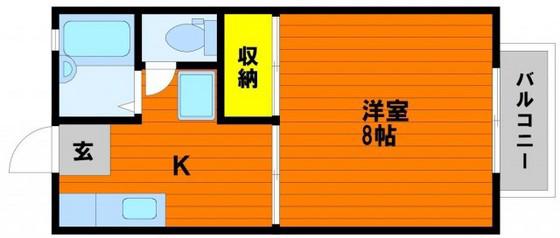 パークビサイド岡南(1K/2階)の間取り写真