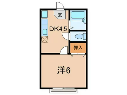 グリーンコート(1DK/1階)の間取り写真