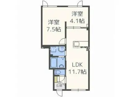 カナリーノ(2LDK/1階)の間取り写真