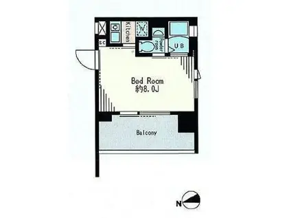 レジディア市谷薬王寺(1K/5階)の間取り写真