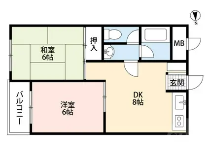 橋本ビル(2DK/4階)の間取り写真