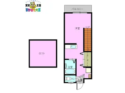 ウィステリア西山(ワンルーム/2階)の間取り写真