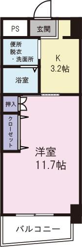 マイルストーン(1K/2階)の間取り写真