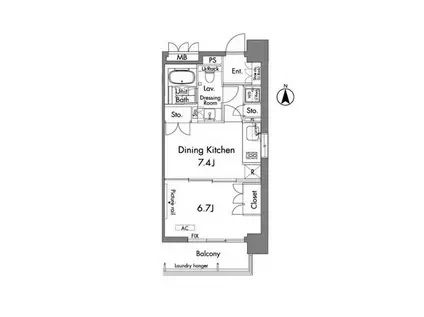 エステマール芝公園(1DK/3階)の間取り写真