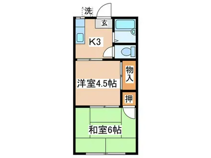 クリスティ―ハウス(2K/1階)の間取り写真